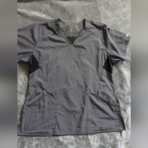 Large Carhartt Dark Grey Scrub Set -includes top and pants